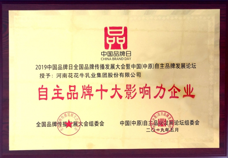 自主品牌十大影響力企業